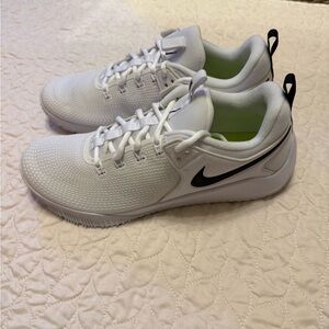 Nike White Sneakers with Black Logo